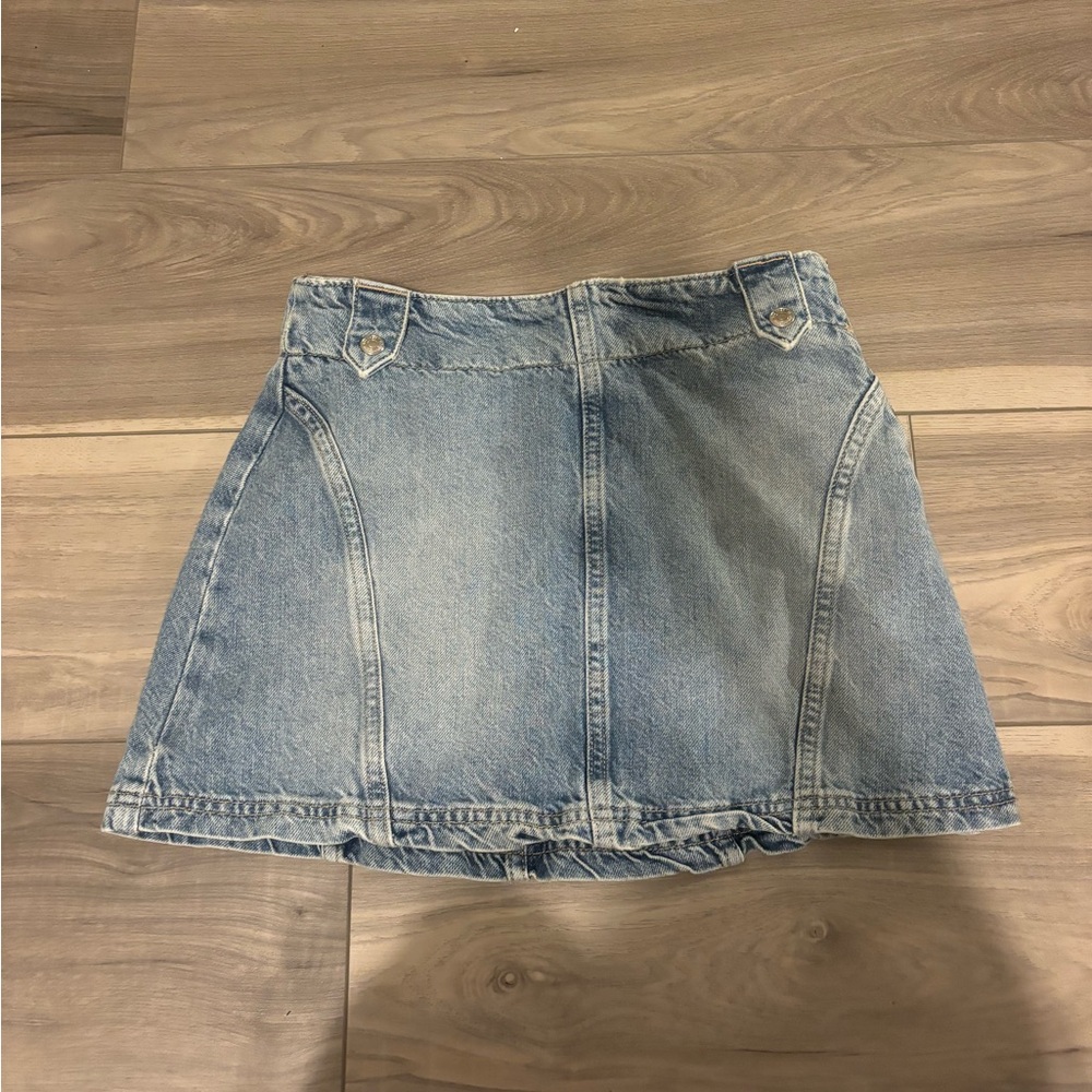 We The Free Light Blue A-Line Denim Skirt